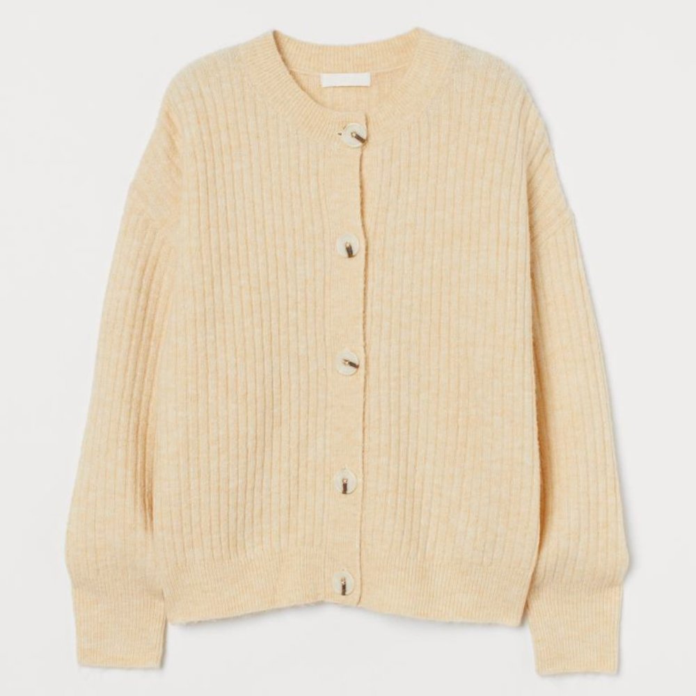 HM Rib Knit Fluffy Cardigan